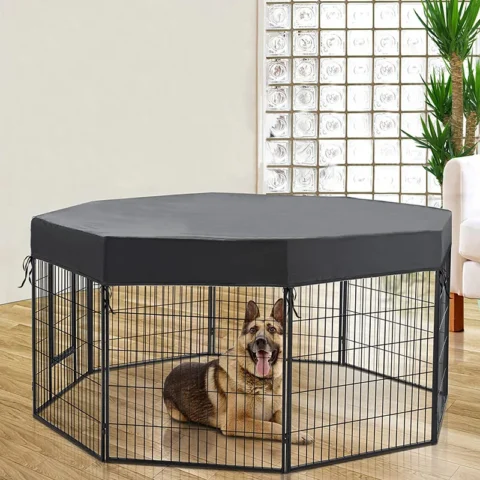 Dog Playpen Oxford Cloth Top Cover Portable Sun Shade  Large Kennel Waterproof Easy Install Windproof Pet Accessory High Qual