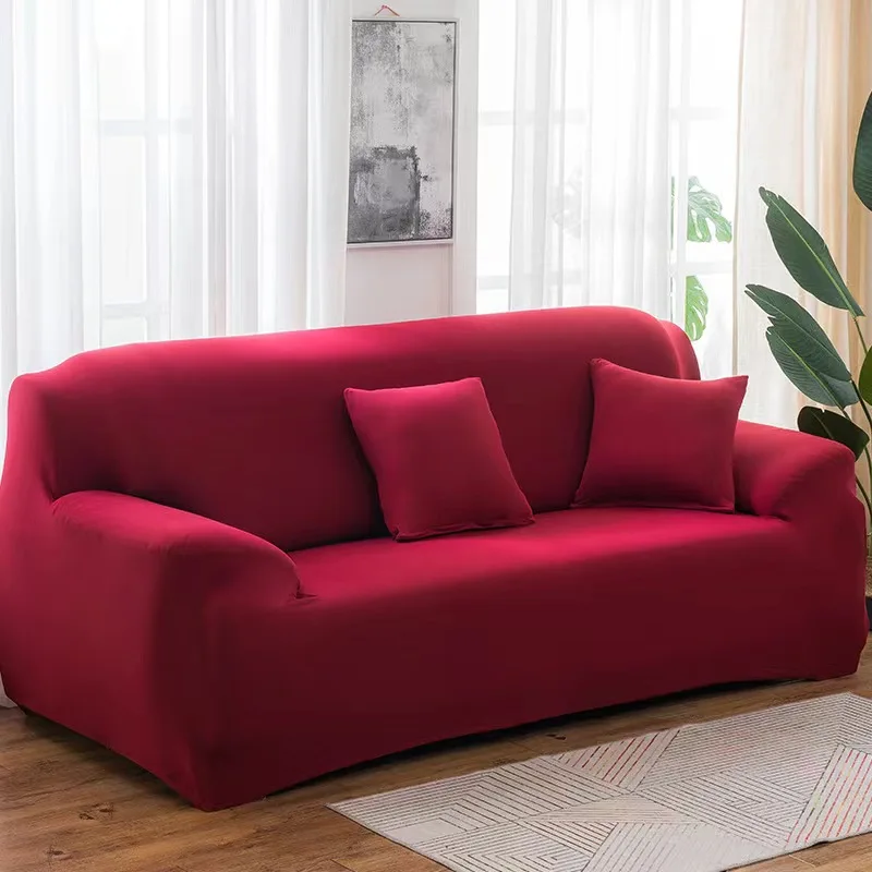 Solid Color Elastic Sofa Covers for Living Room Spandex Sectional Corner Sofa Slipcovers Couch Chair Cover 1/2/3/4 Seater - Image 23