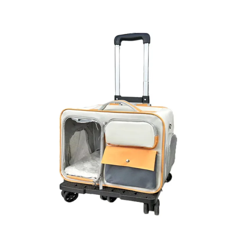 Cat Carrier Bag Pet Trolley Case Small Dog Luggage Bags Portable Cat Backpack Pushable Shoulder/portable/diagonal Bag Detacha