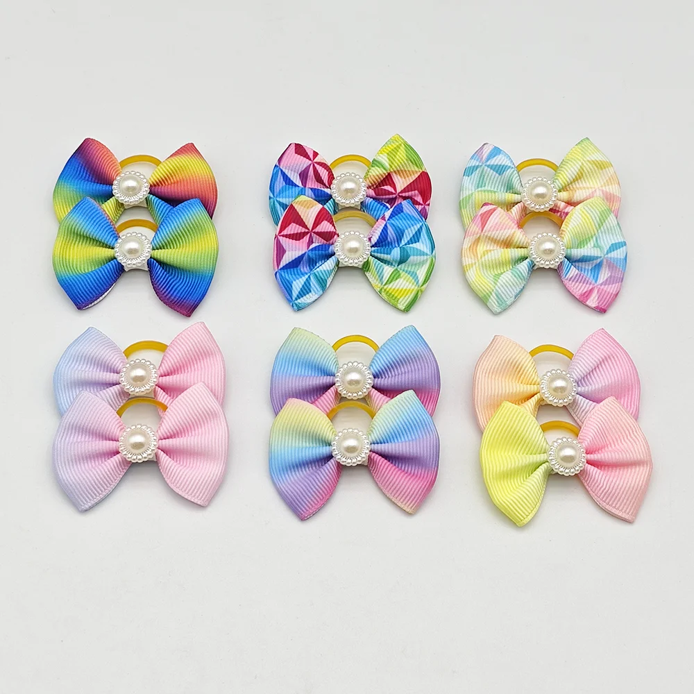 10pcs Hair Bows For Dog Pet Grooming Accessories Puppy Hair Clips With Elastic Rubber Band Yorkshire Terrier Hair Accessories - Image 9