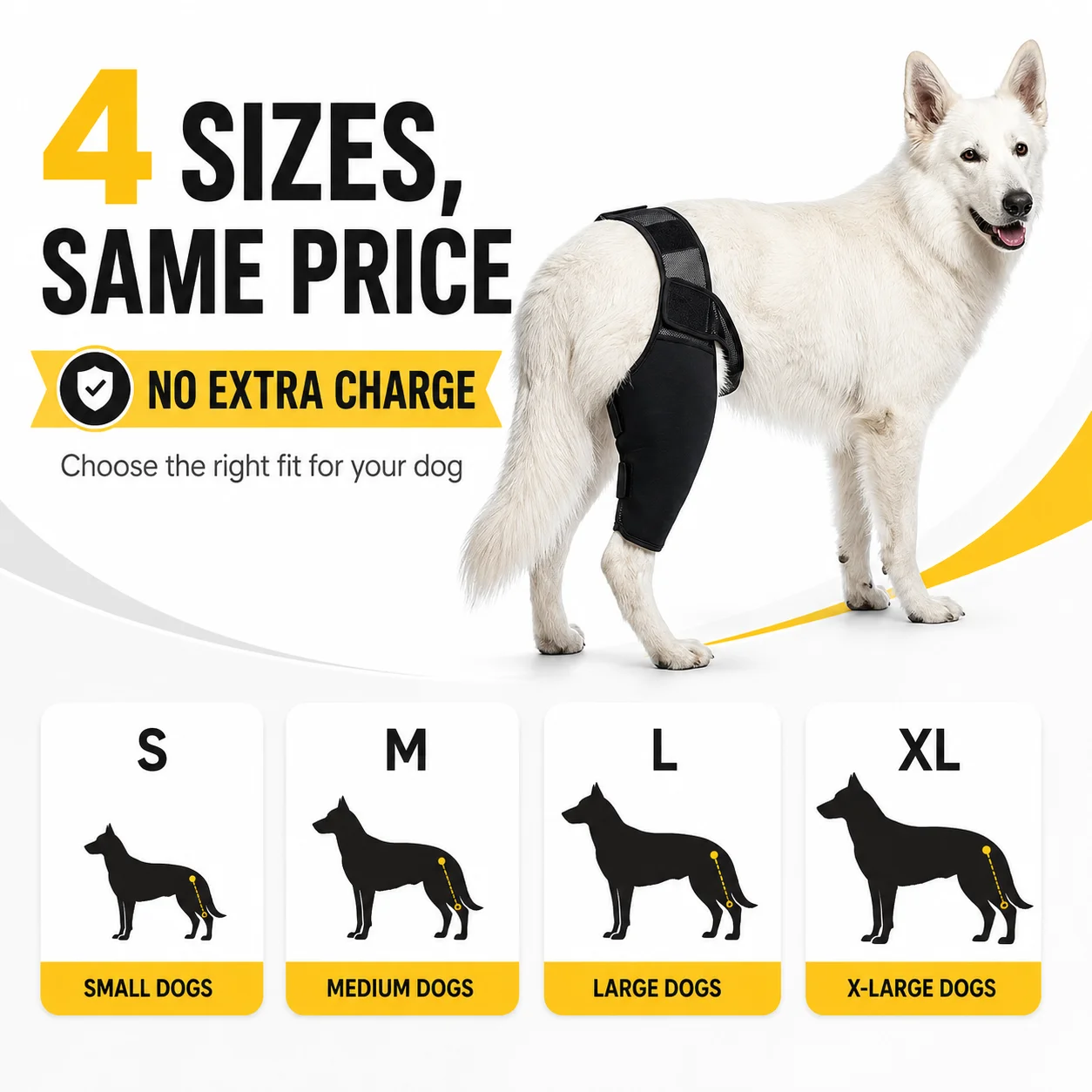 Adjustable Dog Rear Leg Brace Knee Joint Support Wrap for Large Dogs Hind Leg Protector Recovery Sleeve for Injury Arthritis