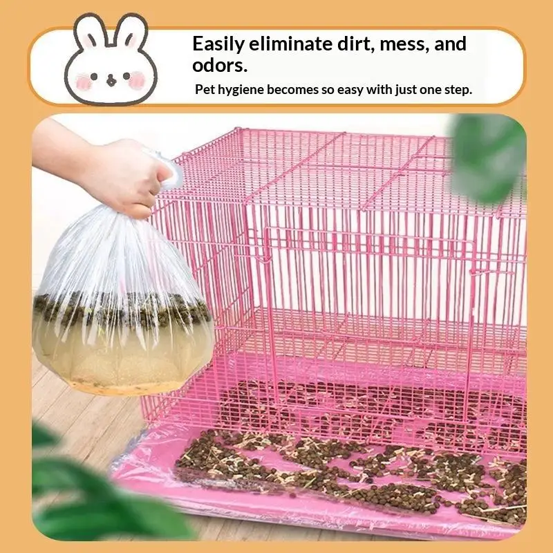 20Pcs Disposable Rabbit Cage Liner Pet Tray Plastic Mat Film Cover Replaceable Universal Toilet Film Small Animal Pet Poop Ba