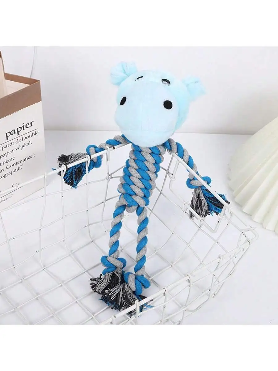 A Cotton Rope Pet Plush Toy, Durable and Bite-Resistant, Cartoon Animal-Shaped Dog Toy for Self-Entertainment and Boredom Relief, for Pets Only - Image 6