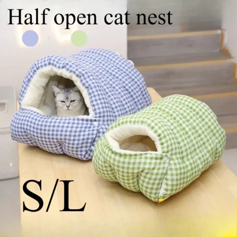Foldable Winter Pet Sleep Bed/Bag for Cats Dogs, Thickened Semi-Enclosed Design, Soft Indoor, Christmas/Warm in autumn /winte