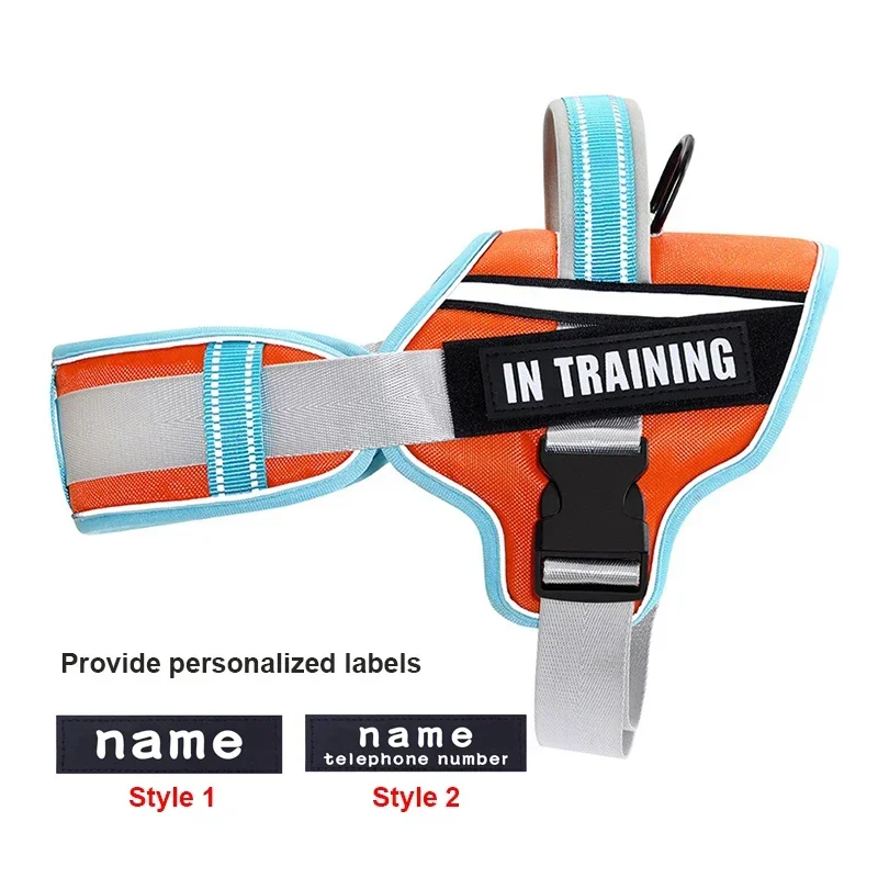 KOMMILIFE Adjustable Nylon Dog Harness Personalized Harness For Dogs Reflective Breathable Neck Guard Dog Harness Vest No Pull - Image 19