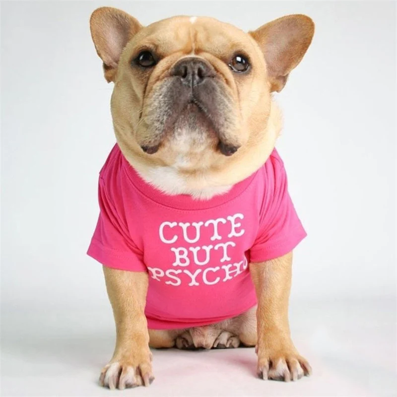 Spring Summer Pet Dog Clothes Round Neck T-shirt for Small Dogs French Bulldog Shiba Inu Puppy Pullovers Letter Print Vest - Image 17