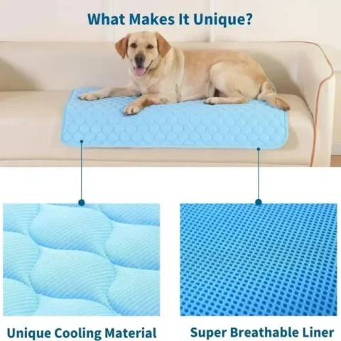 Dog Cooling Pad Ice Silk Fabric Self Cooling Gel Breathable Washable Summer Pet Mat for Dogs Cats Sofa Kennel Bed Comfortable
