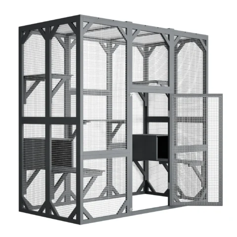 71x37x71 Inch Large Wooden Outdoor Cat Enclosure Mesh Waterproof Roof Escape Proof Ventilated Backyard Patio Sunroom