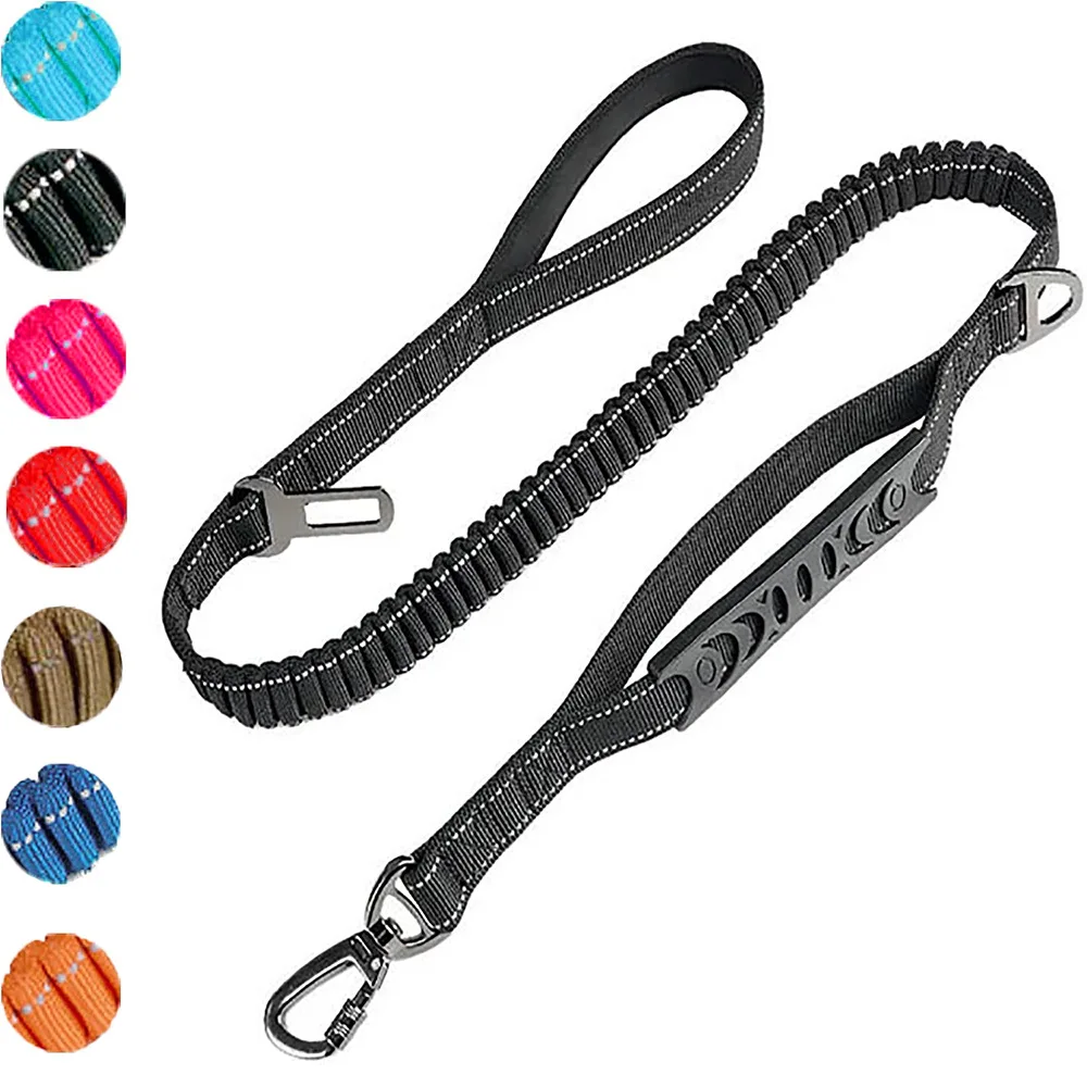 Fashion&cool Heavy Duty Dog Leash Especially Large Dogs,Reflective Dog Walking Training Shock Absorbing Bungee Car Seat Belt