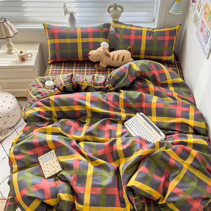 New Cute Stars Printed Bedding Set 4/3/1 Pcs Skin-friedly Breathable Duvet Covers Comfortable Durable Single Double Quilt Cover - Image 36