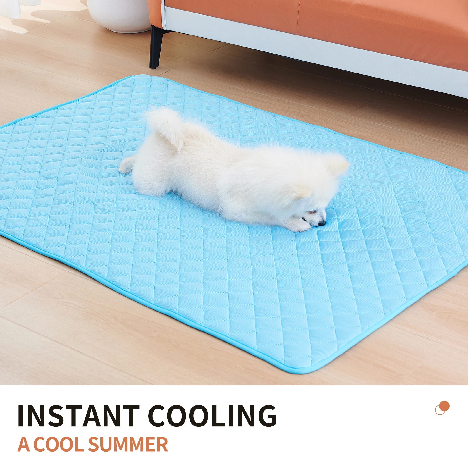 Washable Dog Cooling Mat Ice Silk Pet Self Cooling Pad Blanket for Indoor & Outdoor Car Seats Materials Safe, Easy Carry