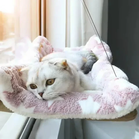 1pc Winter Cat Window Hanging Hammock Bed Suction Cup Space Saving All Seasons Easy Install Pet Bed Cat Climbing Frame