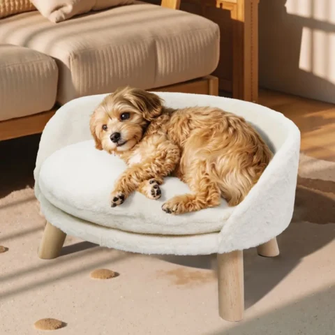 Ultra Soft Elevated Dog Cat Sofa Bed Couch Pet Puppy Chair Backrest Stool Seat Lounger with Removable Waterproof Padded Cushi