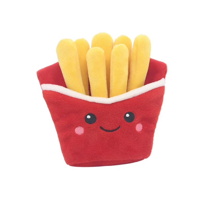 Hamburger Pet Dog Chew Safe Milkshake Funny Dog Chew Toy Comfortable Puppy Molar Toy Pizza Plush Doll Pet Supplies Accessorie