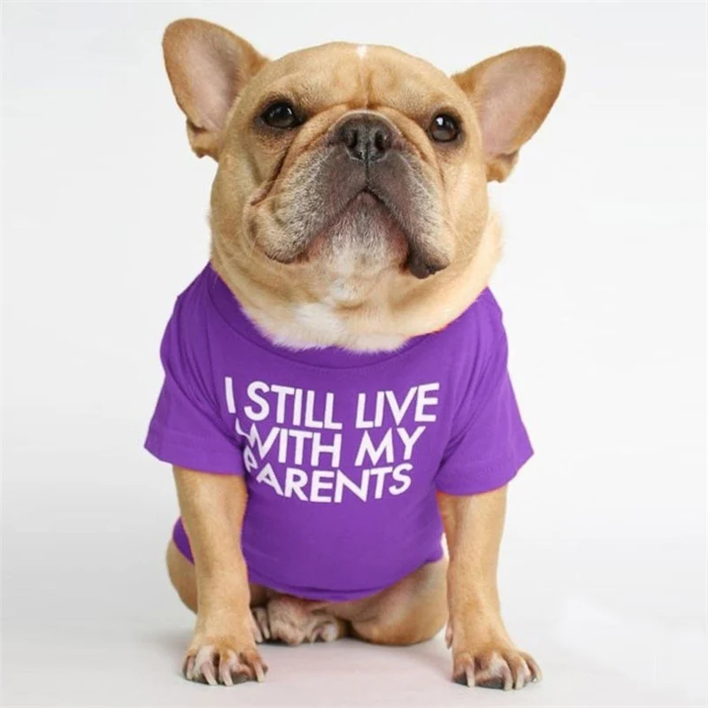Spring Summer Pet Dog Clothes Round Neck T-shirt for Small Dogs French Bulldog Shiba Inu Puppy Pullovers Letter Print Vest - Image 11