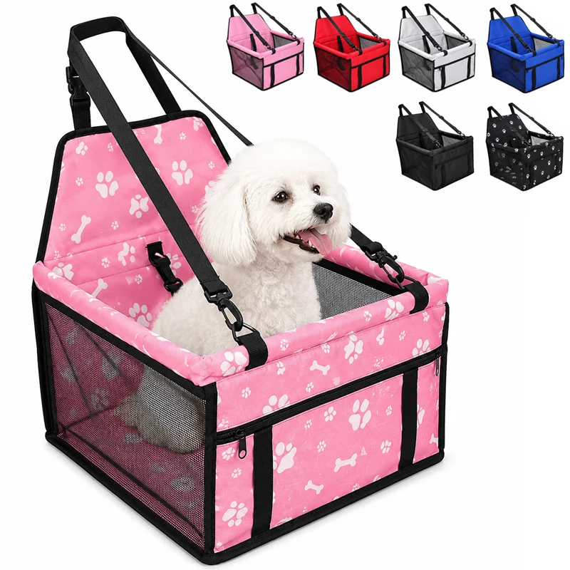 Double Thick Dog Car Seat Cover Foldable Hammock Pet Harness Cat Bag Basket Stable Travel Pet Dog and Cat Safety Car Seat Bag