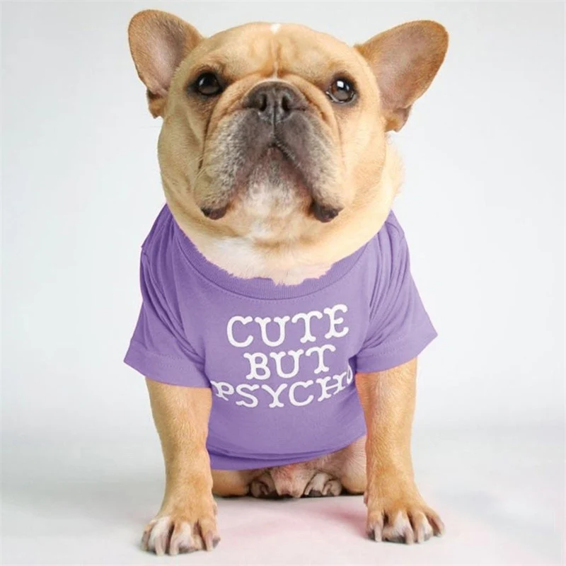 Spring Summer Pet Dog Clothes Round Neck T-shirt for Small Dogs French Bulldog Shiba Inu Puppy Pullovers Letter Print Vest - Image 16