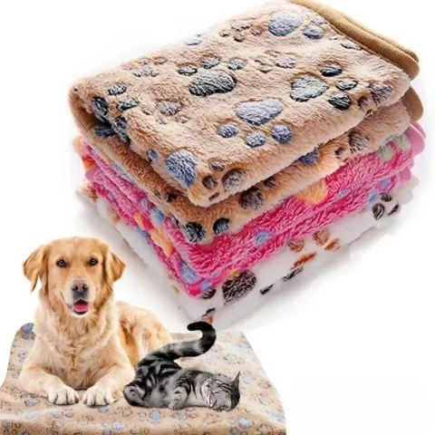 Warm Fluffy Pet Bed Blanket Thick Soft Wool Plush Mat Breathable Comfortable Sleeping Cover Puppy Kitten Pet Supplies