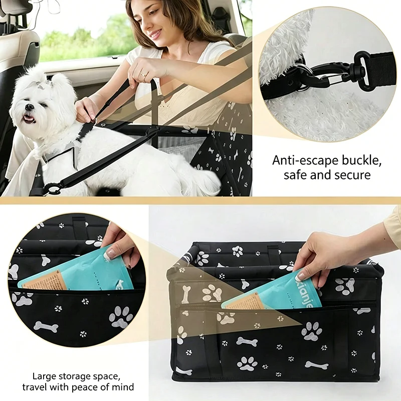 Waterproof Foldable Dog Car Seat Cover Hammock Anti Slip Pet Harness Cat Travel Basket Stable Safety Protector Mat For Dog Ca