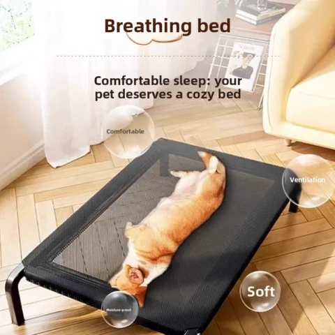 Heavy Duty Elevated Dog Bed, Durable Mesh Raised Pet Cot, Stainless Steel Frame Elevated Dog Bed, Washable Portable Dog Hammo
