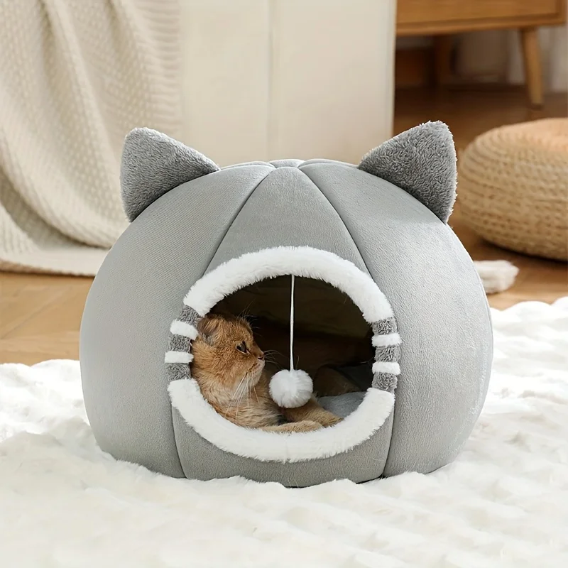 Deep Sleeping Cat Bed Cave Nest With Soft Mat Bed For Cats Pet Products Bag Sofa Pet House Dog Basket Tent Bearded Cama Pa