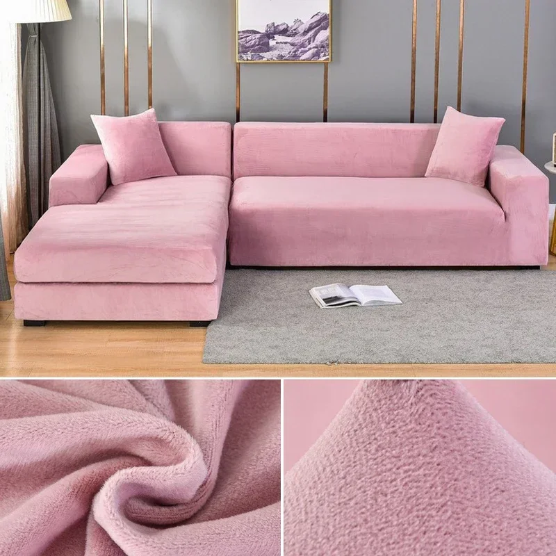 Velvet Sofa Cover Thick Elastic 1/2/3/4 Seater Sofa for Living Room Velvet Plush L Shaped Corner Sofa Cover Couch Cover - Image 20
