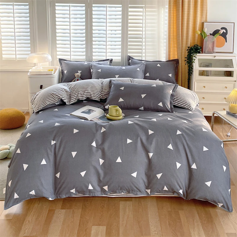 New Cute Stars Printed Bedding Set 4/3/1 Pcs Skin-friedly Breathable Duvet Covers Comfortable Durable Single Double Quilt Cover - Image 16