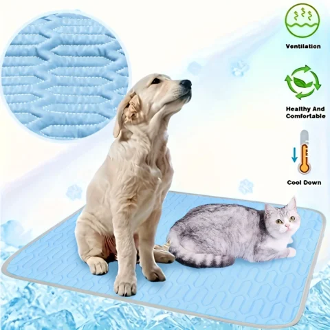 Summer Pet Cooling Mat Pad and Sleeping Pad Bed for Cat & Dog - Sweat Absorbent Surface - Keeps Your Pets Cool All Summer Lon