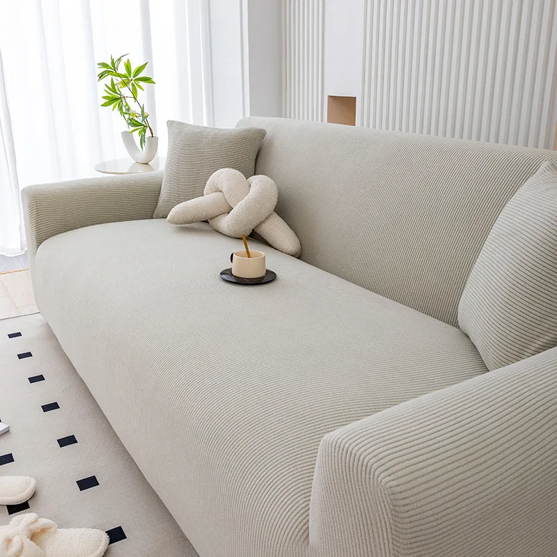 Corduroy Sofa Cover 1-2-3-4 Seater, Non-Slip Elastic Full Wrap Couch Protector for Living Room, Thick Slipcover Machine Washable - Image 8