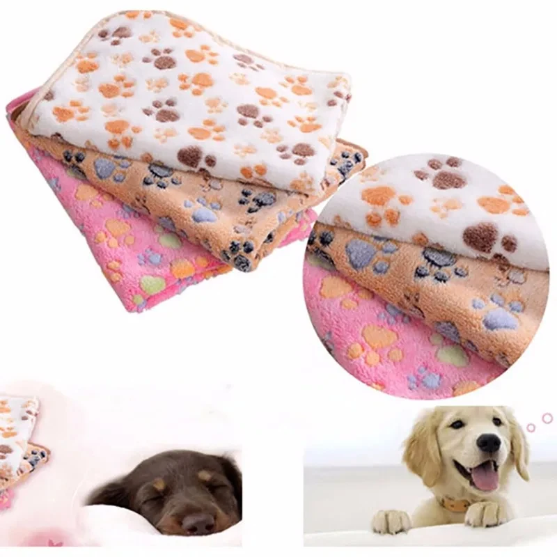 Cute Warm Pet Bed Mat Cover Towel 3 Sizes Handcrafted Cat Dog Fleece Soft Blanket for Small Medium Large Dogs Puppy Pet Suppl