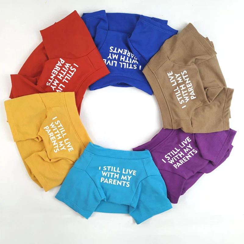 Spring Summer Pet Dog Clothes Round Neck T-shirt for Small Dogs French Bulldog Shiba Inu Puppy Pullovers Letter Print Vest