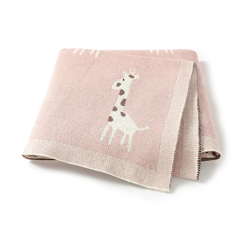 Cotton Knitted Baby Blanket Newborn Boys Girls Super Soft Stroller Basket Swaddle Wrap Plaid 100*80cm Infant Receiving Bed Qu