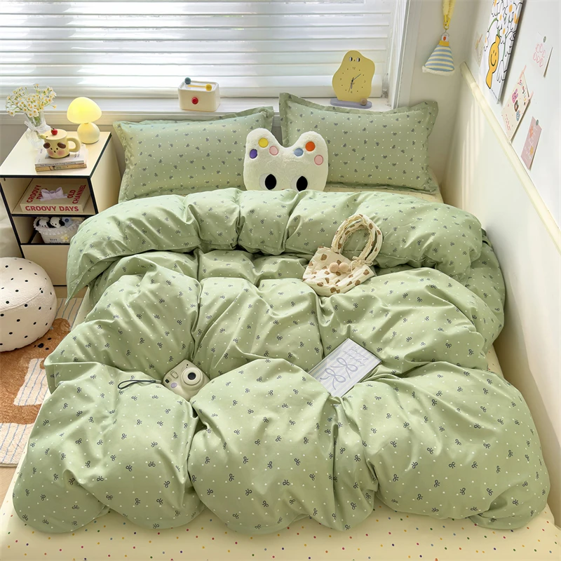 New Cute Stars Printed Bedding Set 4/3/1 Pcs Skin-friedly Breathable Duvet Covers Comfortable Durable Single Double Quilt Cover - Image 14