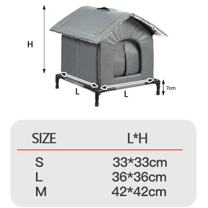 Waterproof Stray Cat House with Mat Foldable Summer Cool Shelter Pet Cave Nest Outdoor Sleeping Bed for Small Dogs And Puppie