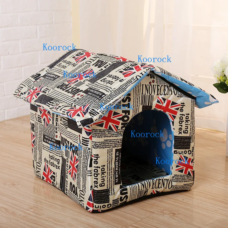 Portable Weatherproof Pet House: Insulated Foldable Shelter for Outdoor Stray Cats & Dogs with Removable Washable Cover