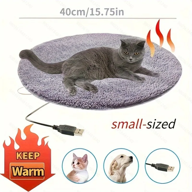 1pc 40cm Pet Electric Blanket Heating Pad Dog Cat Bed Mat Pet Dog Sofa Cushions Pet Space Beds Heater Home Pet Heating Produc