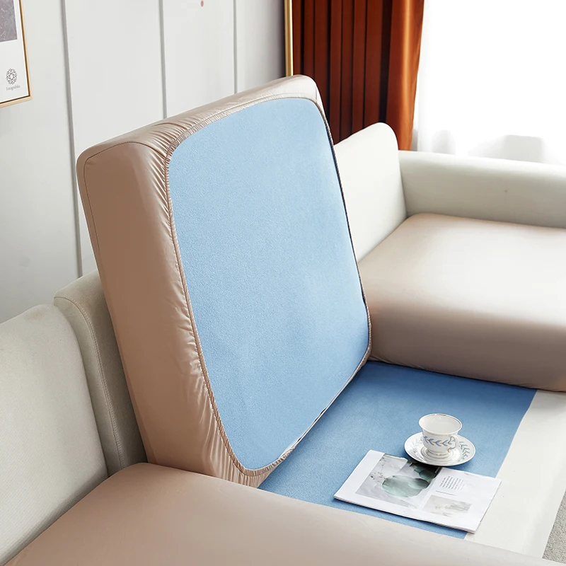 Stretch PU leather waterproof sofa cushion cover sofa seat slipcover backrest cover easy clean sofa protector for pets kids - Image 14