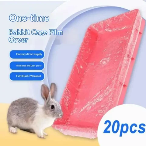 20Pcs Disposable Rabbit Cage Liner Pet Tray Plastic Mat Film Cover Replaceable Universal Toilet Film Small Animal Pet Poop Ba