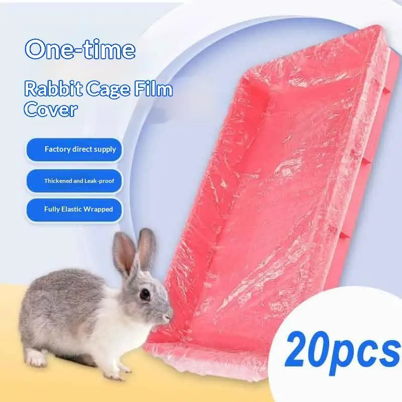 20Pcs Disposable Rabbit Cage Liner Pet Tray Plastic Mat Film Cover Replaceable Universal Toilet Film Small Animal Pet Poop Ba