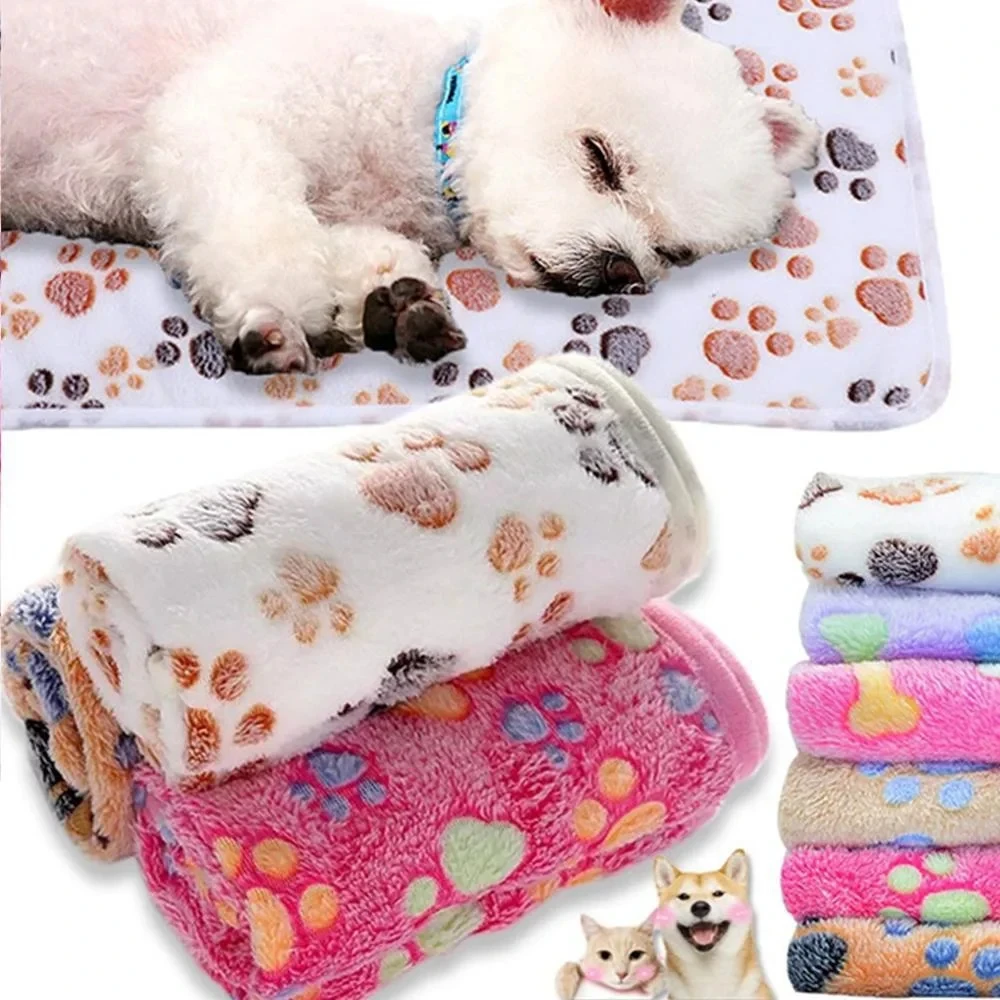 Cute Warm Pet Bed Mat Cover Towel 3 Sizes Handcrafted Cat Dog Fleece Soft Blanket for Small Medium Large Dogs Puppy Pet Suppl