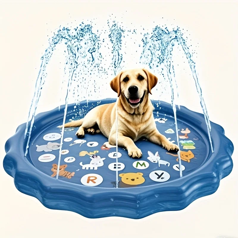 Heavy-duty Outdoor Pet Bath Basin with Water Spray Function - Anti-slip Dog Water Play Cooling, water spraying, and ice cooling - Image 7