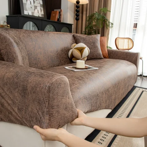 Adjustable Waterproof Elastic Sofa Cover Armchair Protector Corner L Shape Stretch Slipcovers Couch Covers 1/2/3/4/5 Seater