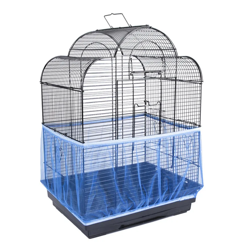 Birdcage Cover Nylon Mesh Bird Parrot Cover Dust Blocking Breathable Fabric Mesh Protective Hood Easy Cleaning Cage Accessori