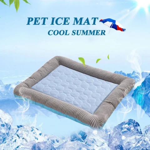 Cooling Pad Bed for Dogs Cats Puppy Kitten Cool Mat Pet Blanket Ice Silk Material Soft for Summer Sleeping Pink Blue Breathab