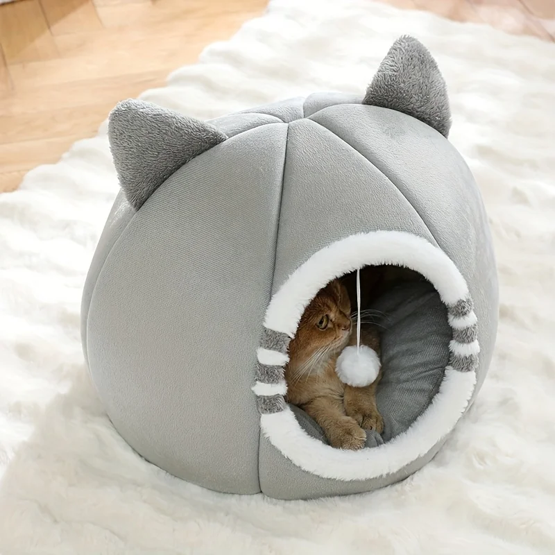 Deep Sleeping Cat Bed Cave Nest With Soft Mat Bed For Cats Pet Products Bag Sofa Pet House Dog Basket Tent Bearded Cama Pa