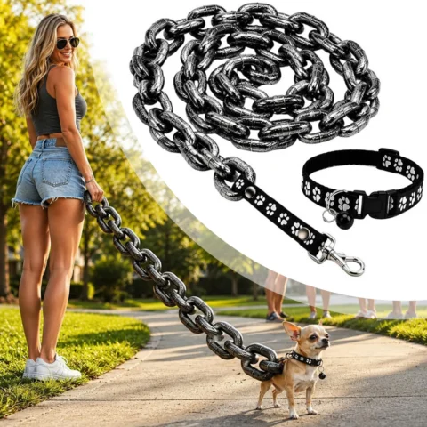 Pet Tractions Rope,Lightweight Plastic Imitation Heavy Giant Chain,Pet Fashion Chains,Multifunctional Thick Rope Leash Harnes