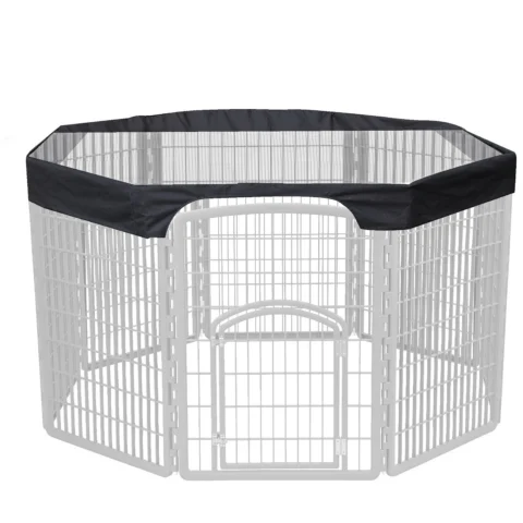 24 Inch Pet Playpen Cover 8 Panels Octagonal Pet Fence Mesh Cover Dog Playpen Sun Protection Shade Cover Waterproof Dog Playp