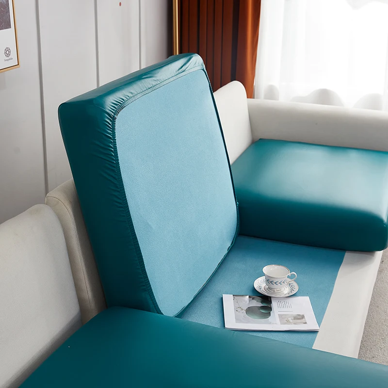 Stretch PU leather waterproof sofa cushion cover sofa seat slipcover backrest cover easy clean sofa protector for pets kids - Image 8