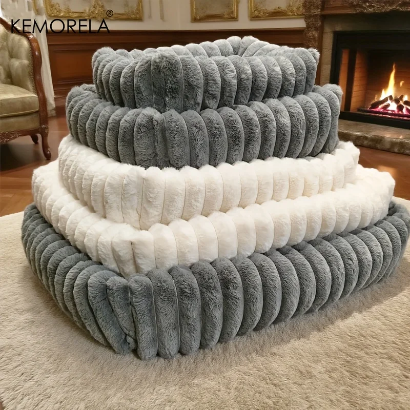 Orthopedic Plush Dog Bed Mattress High Resilience Support All Seasons Fluffy Pet Bed for Medium to Large Dogs Bedroom Friendl