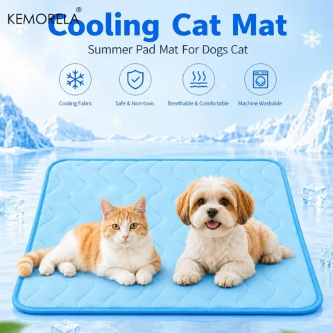 Cooling Cat Mat Summer Pad Mat For Dogs Cat Ice Silk Blanket Sofa Breathable Pet Dog Bed Summer Washable For Small Large Dog 
